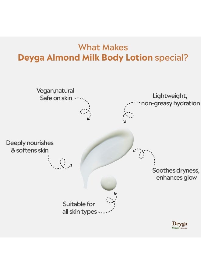 Deyga Almond Milk Body Lotion (100ml) | Deep Hydration & Nourishment | Helps Lighten Pigmentation | Smooth, Soft & Glowing Skin - Image 3